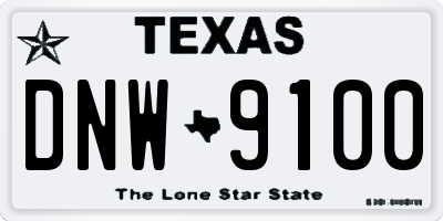 TX license plate DNW9100