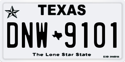 TX license plate DNW9101