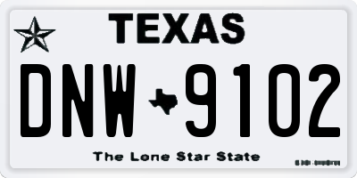 TX license plate DNW9102