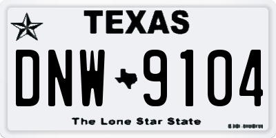 TX license plate DNW9104