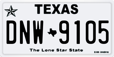 TX license plate DNW9105
