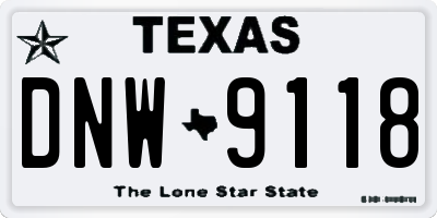 TX license plate DNW9118
