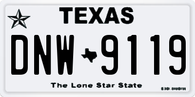 TX license plate DNW9119