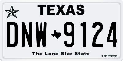 TX license plate DNW9124