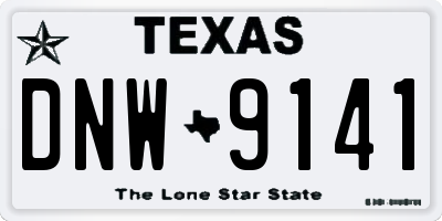 TX license plate DNW9141