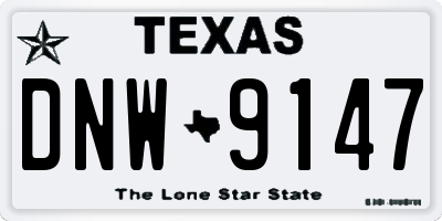 TX license plate DNW9147