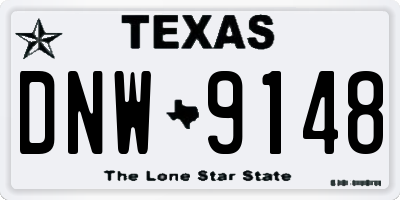 TX license plate DNW9148