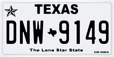 TX license plate DNW9149