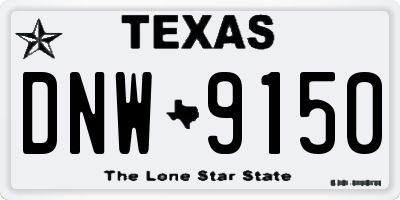 TX license plate DNW9150
