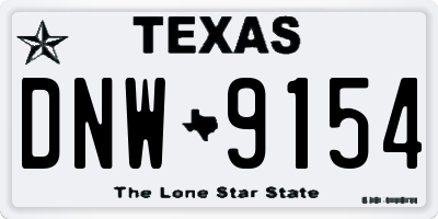 TX license plate DNW9154