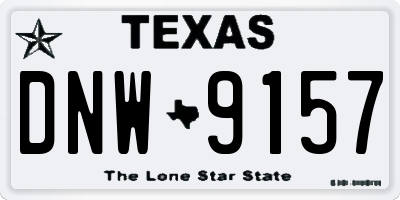 TX license plate DNW9157