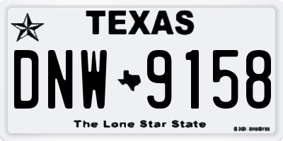 TX license plate DNW9158