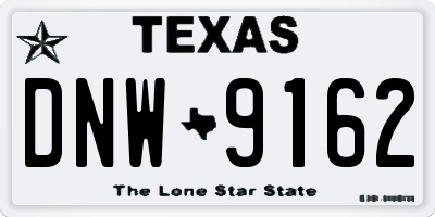 TX license plate DNW9162