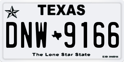TX license plate DNW9166