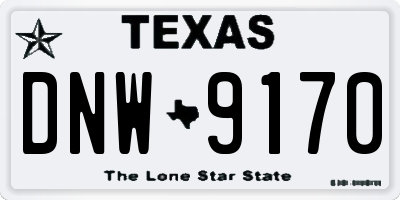 TX license plate DNW9170