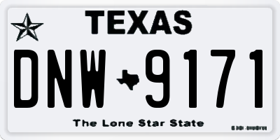 TX license plate DNW9171
