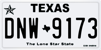 TX license plate DNW9173