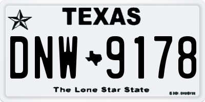 TX license plate DNW9178