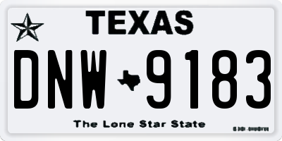 TX license plate DNW9183