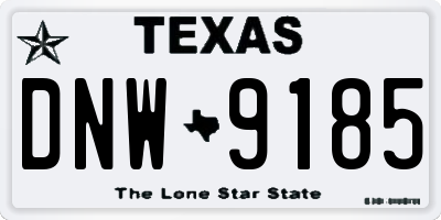 TX license plate DNW9185