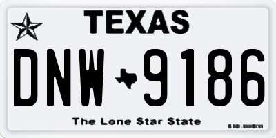 TX license plate DNW9186