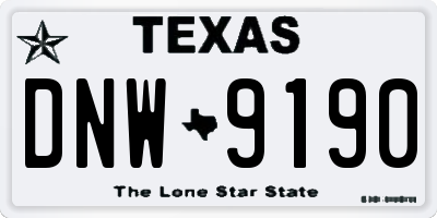 TX license plate DNW9190