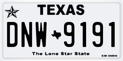 TX license plate DNW9191