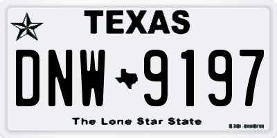 TX license plate DNW9197