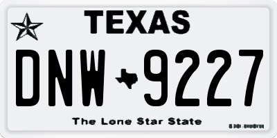 TX license plate DNW9227