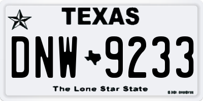 TX license plate DNW9233