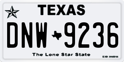 TX license plate DNW9236