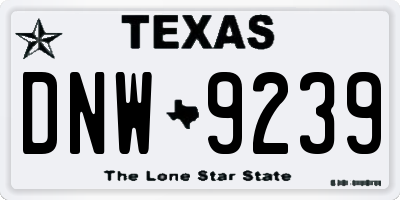 TX license plate DNW9239