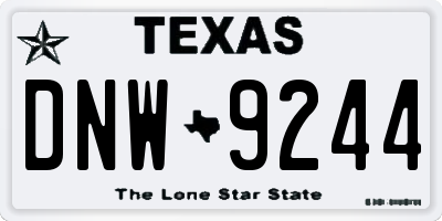 TX license plate DNW9244