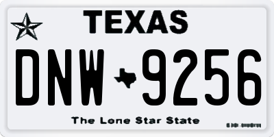 TX license plate DNW9256