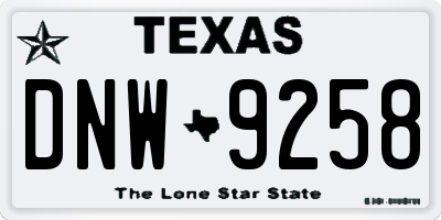 TX license plate DNW9258