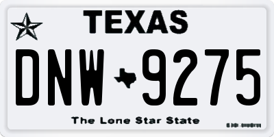 TX license plate DNW9275