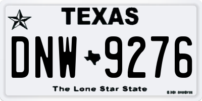 TX license plate DNW9276