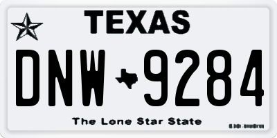 TX license plate DNW9284