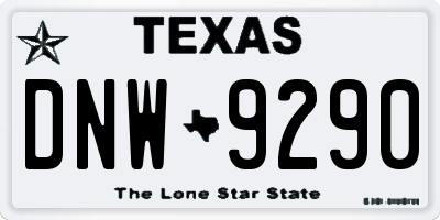 TX license plate DNW9290