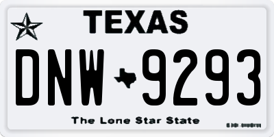 TX license plate DNW9293