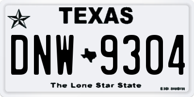 TX license plate DNW9304