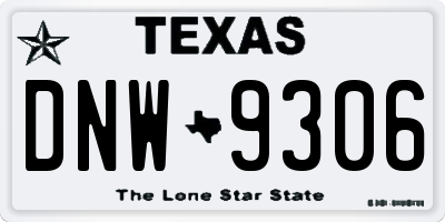 TX license plate DNW9306