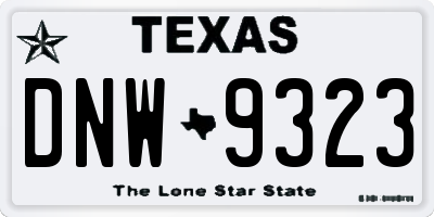TX license plate DNW9323