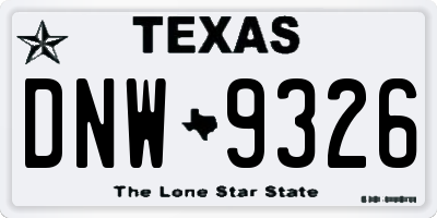 TX license plate DNW9326
