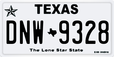 TX license plate DNW9328