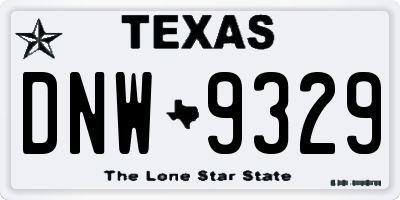 TX license plate DNW9329