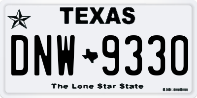TX license plate DNW9330