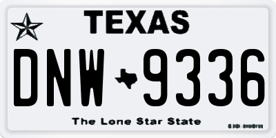 TX license plate DNW9336