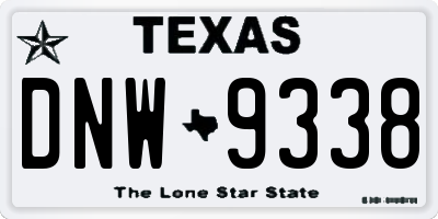 TX license plate DNW9338