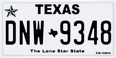 TX license plate DNW9348